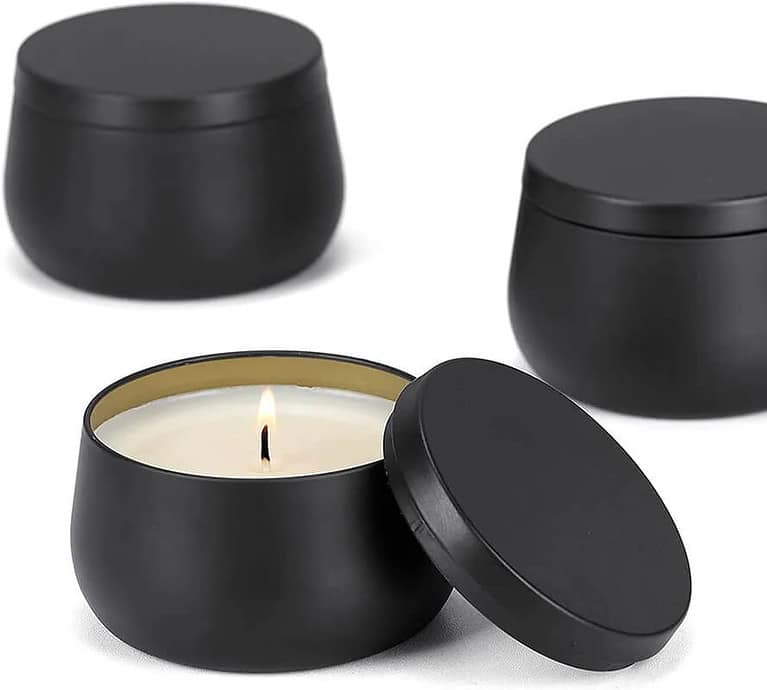 Black Candle Tins Wholesale | 8 oz Black Candle Tins | FLYTINBOTTLE